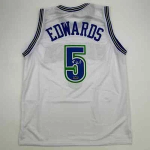 Facsimile Autographed Anthony Edwards Minnesota White Reprint Jersey Men's XL - Picture 1 of 4