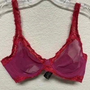 Lace Trimmed Pink Bra Size 34C - Picture 1 of 1