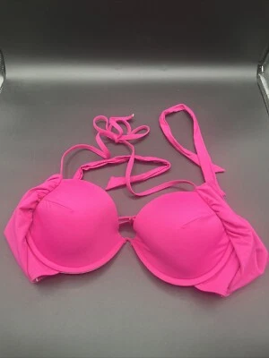 Top de bikini Carmen Marc Valvo traje de baño rosa talla mediana estilo C2CB01 Foto 1 de 4