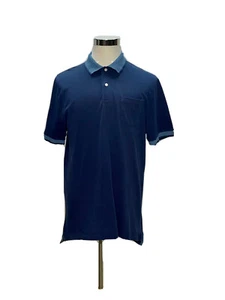 Brook Brothers Mens Original Fit Polo Golf Shirt Size L Solid Blue 100% Cotton - Bild 1 von 9