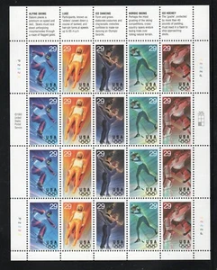 ALLY'S US Plate Block Scott #2807-11 29c Winter Olympics - Pane [20] MNH [FP-24] - Picture 1 of 1