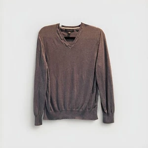 Banana Republic Mens Silk Cashmere Sweater Medium Gray VNeck Pullover - Picture 1 of 7