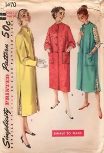 ABRIGOS Misses, Chaleco Largo Talla 12 Simplicity 1470 SIN CORTAR Patrón de Costura ©1955 - Imagen 1 de 4