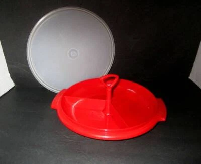 Vintage Tupperware 3pc Divided Party Relish/Condiment/candy Tray Suzette #608-2 - Image 1 of 2