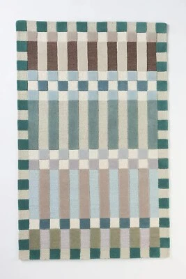 Lujosa alfombra de lana Hoxton acolchada a mano patrón a cuadros decoración moderna del hogar Foto 1 de 3