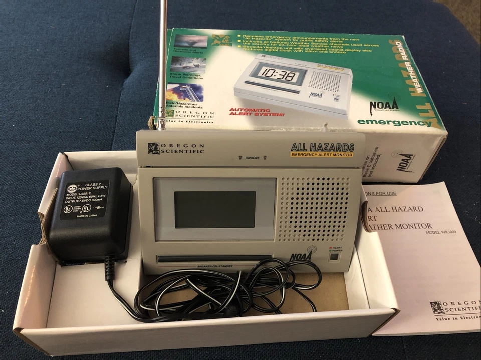OREGON SCIENTIFIC All Hazards Weather Radio WR3000 w/ AC Adapter Emergency alert - Image 1 of 1