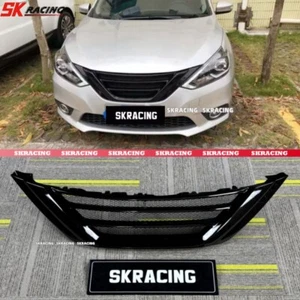 Fit 2016-2018 Nissan Teana Altima Gloss Black FRP Front Bumper Mesh Grille Trim - Imagen 1 de 12