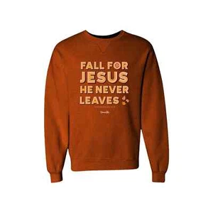 Blessed Girl Womens Sweatshirt - Fall For Jesus Orange X-Large - Picture 1 of 3