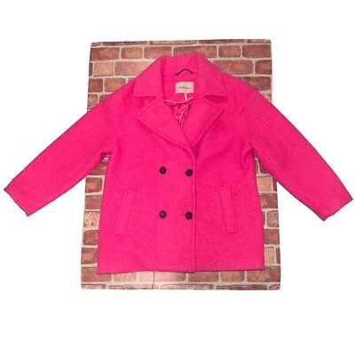New BCBGeneration Boucle Double Breasted Pea Coat Bubble Gum Pink Size XXL - Image 1 of 4