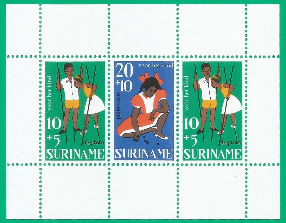 Suriname 1967 mint block MNH (**) children - Image 1 of 1