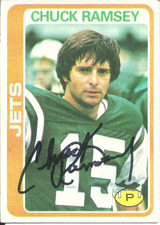 Chuck Ramsey New York Jets/ Wake Forest  Personally Autographed Card