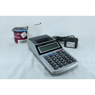 Canon Palm Printer P1 DH V 12 Digit Calculator with AC Adapter and Paper Rolls - Image 1 of 4