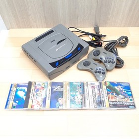 Japanese Sega Saturn Console Bundle with 2 Controllers & 6 Games HST-3210 Tested
