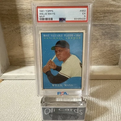 1961 Topps #482 Willie Mays - PSA 5 EX NY Giants Foto 1 de 2