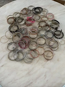 Junk Drawer Bracelets Bangles Mixed ,Metal Plastic Silver Gold Wide Narrow 180 - Picture 1 of 16