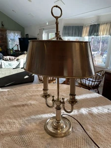 Vintage Artistic Silver Bouillotte Table Lamp with Shade - Bild 1 von 7