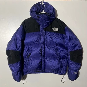 Vintage The North Face Gore Dryloft Hooded Down Puffer Jacket Purple Men Size XL - Picture 1 of 8