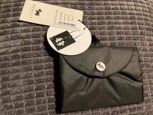 BNWT New Radley Two Turtle Doves Black Foldaway Shopper Bag In Pouch - Recycled - Picture 1 of 3