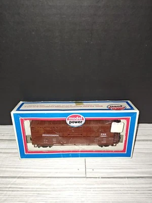 Model Power HO Scale Pennsylvania PRR 135427 Brown Cattle Box Train Car Austria - Image 1 of 4