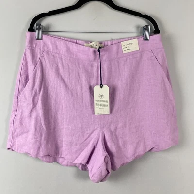 Pantalones Cortos Cintura Alta Colección Lino Abercrombie & Fitch Talla 32 Tiro Alto Foto 1 de 4