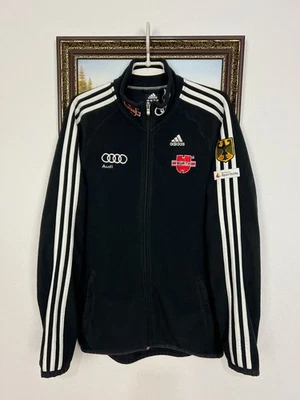Vintage Adidas Germany Ski Olympic Team Wurth Black Fleece Jacket Track Top Sz M - Image 1 of 4