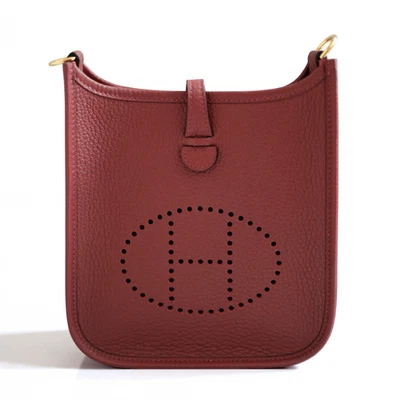 Hermès Mini Evelyne TPM Bag in Rouge H Clemence Leather with Gold Hardware - Image 1 of 4