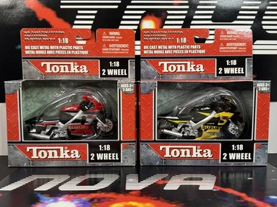 Tonka 2004 Diecast Motorcycles 2 x SUZUKI GSXR600/1000 NEW MINT "2 Wheel Series" - Image 1 of 4