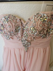 Wicked Glinda Style Blush Pink Prom Dress- Size 3- Embroidered Bust- Sleeveless - Picture 1 of 6
