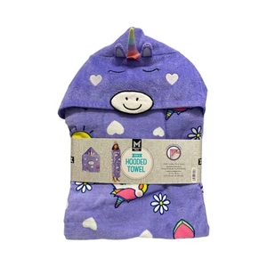 Members Mark Kids Hooded Towel, with Hand Pockets, Purple Unicorn - Picture 1 of 2