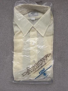 Vintage Mens Arrow Kent Kirk Mens Button Down Dress Shirt Large L 16 35  1980s - Picture 1 of 4