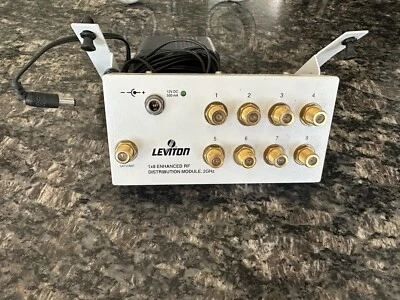 Leviton 1x8 Enhanced Video Distribution 2GHz RF Amp Module Splitter 47692-GSM - Image 1 of 2