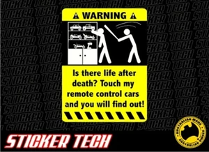 WARNING HANDS OFF REMOTE CONTROL CARS RC SCALE STICKER DECAL SUITS AXIAL RC4WD - Imagen 1 de 1
