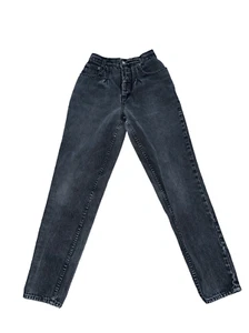 Vintage Lawman Jeans Button Fly High Rise Mom Western 100% Cotton Black Size 7 - Picture 1 of 8
