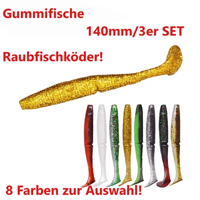 Gummiköder, 140mm/17g, Soft Lure, 3er, Gummifisch, Hecht, Barsch, Zander, - Bild 1 von 4