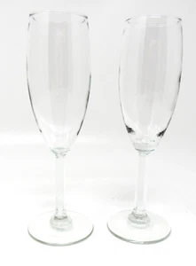 Juego de 2 vajilla de cristal transparente flautas de champán nuevas - Imagen 1 de 4