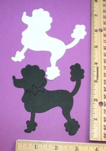 10 adornos troquelados de papel cartulina POODLE* - Imagen 1 de 16