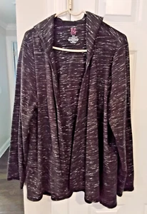 LANE BRYANT ACTIVE DONNA TAGLIE FORTI 18/20 NERO/BIANCO CASUAL GIACCA APERTA con CAPPUCCIO - Foto 1 di 6