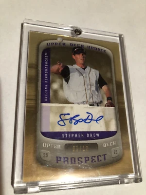 2005-Stephen Drew Upper-Deck UPDATE-AUTO-GOLD #184 1/10 (RARE) - Image 1 of 2