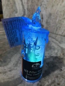 Seasonal Collection Sparkle LED Pillar Candle Color Changing 7 In Tall - Picture 1 of 5