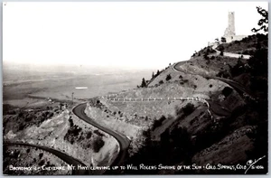 RPPC c1940s Colorado Springs Broadmoor Cheyenne Mt. Hwy to Will Rogers Shrine - Picture 1 of 2