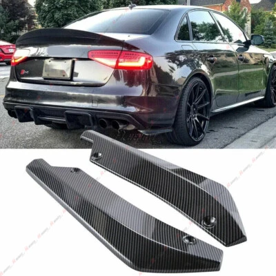 Carbon Fiber Rear Bumper Splitter Diffuser Canards For Audi S3 S4 RS3 A3 A4 - Image 1 of 4