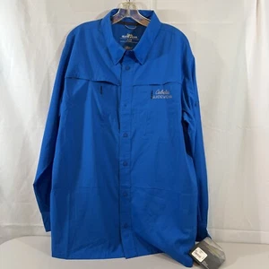 Cabelas Guidewear Guidelite UPF Vented Shirt Men’s XL Blue Riptide Long Sleeve - Picture 1 of 20