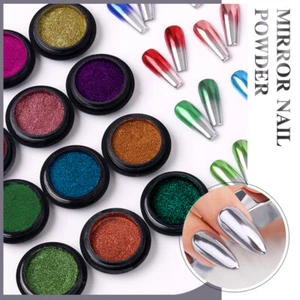 BORN PRETTY Nail Glitter Powder Holographics Mirror Chrome Pigment Dust Nail Art - Picture 1 of 53