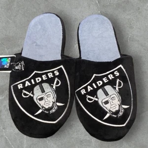 Las Vegas Raiders Black Slide On Slippers Size XL 13-14 Men’s by Forever - Picture 1 of 3