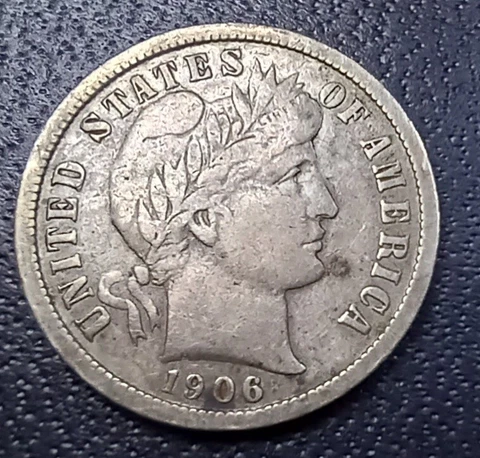 1906-O New Orleans Silver Barber Dime~Scarce Date Coin~VF Cover