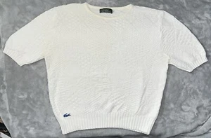 Vintage 80er IZOD Lacoste Damen L Baumwolle Strick Pullover Oberteil Kurzarm Logo - Bild 1 von 8