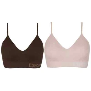 DKNY Ladies' 2 Pack Seamless Bralette Seamless Bra Soft Stretch Fabric B68 - Picture 1 of 10