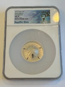 2019 Palau Pacific Rim $1 Silver Sand Dollar II 2 NGC MS 70 FIRST RELEASES - Picture 1 of 2