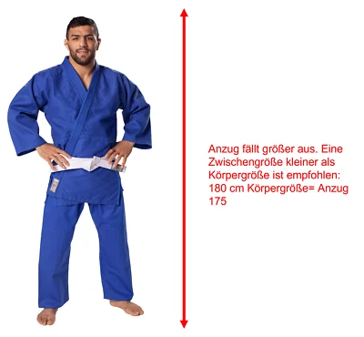 Judoanzug DanRho® Classic blau 140-200, Ju Jutsu, 600g/m², Training + Wettkampf