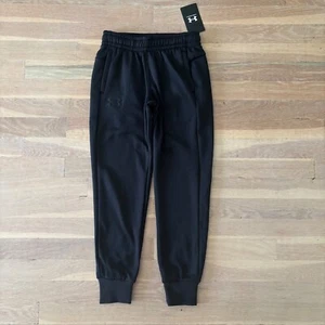 Boys black under armour logo jogger sweatpants size small nwt - Picture 1 of 2